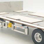 Remorque porte-engin à 3 essieux centraux accessoirisée