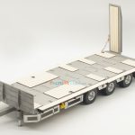 Remorque porte-engin à 3 essieux centraux accessoirisée