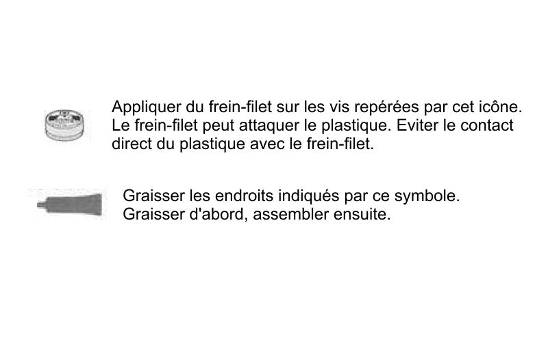 Icone de graissage et de frein-filet